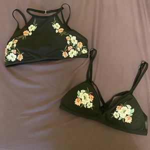 Embroidered Mesh Hollister Bralettes (Set of 2)